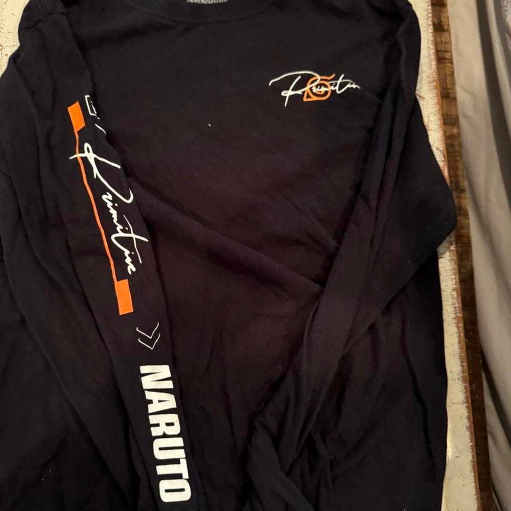 Primitive x Naruto Shippuden Long Sleeve Black Graphic Tee Shirt Mens Medium